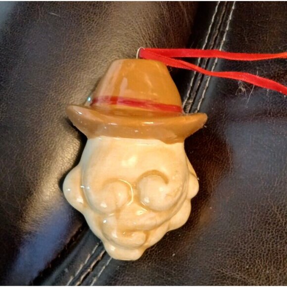 Texas Lone Star Cowboy Santa Christmas Tree Ornament Red Ribbon NWT Christmas - Picture 3 of 3